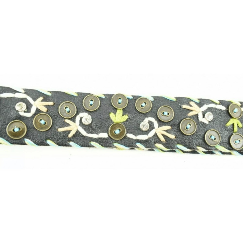 Womens Flower And Rhinestone Embroidered Boho Belt - Picture 7 of 7